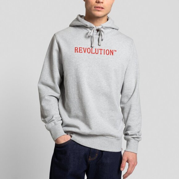 BNWT Revolution of 1995 - Men's Gray Organic Cotton Hooded Sweatshirt - Picture 2 of 6